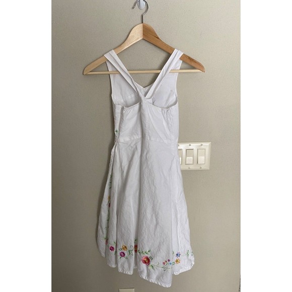 Talbots Kids Girls Dress sz 12 Embroidered Floral cross back Sundress EUC - Picture 2 of 4